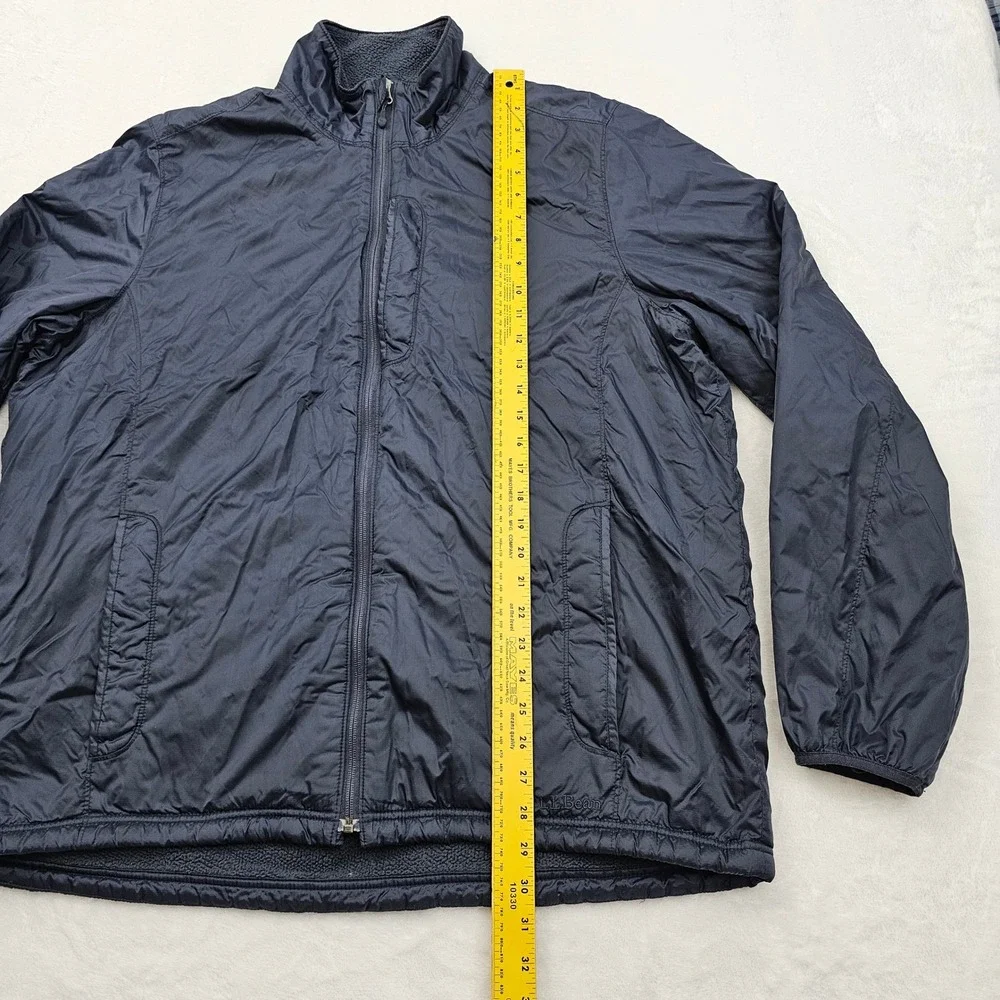 L.L.Bean Jacket Mens XL Tall Blue Fleece Lined Nylon Full Zip Gorpcore‎